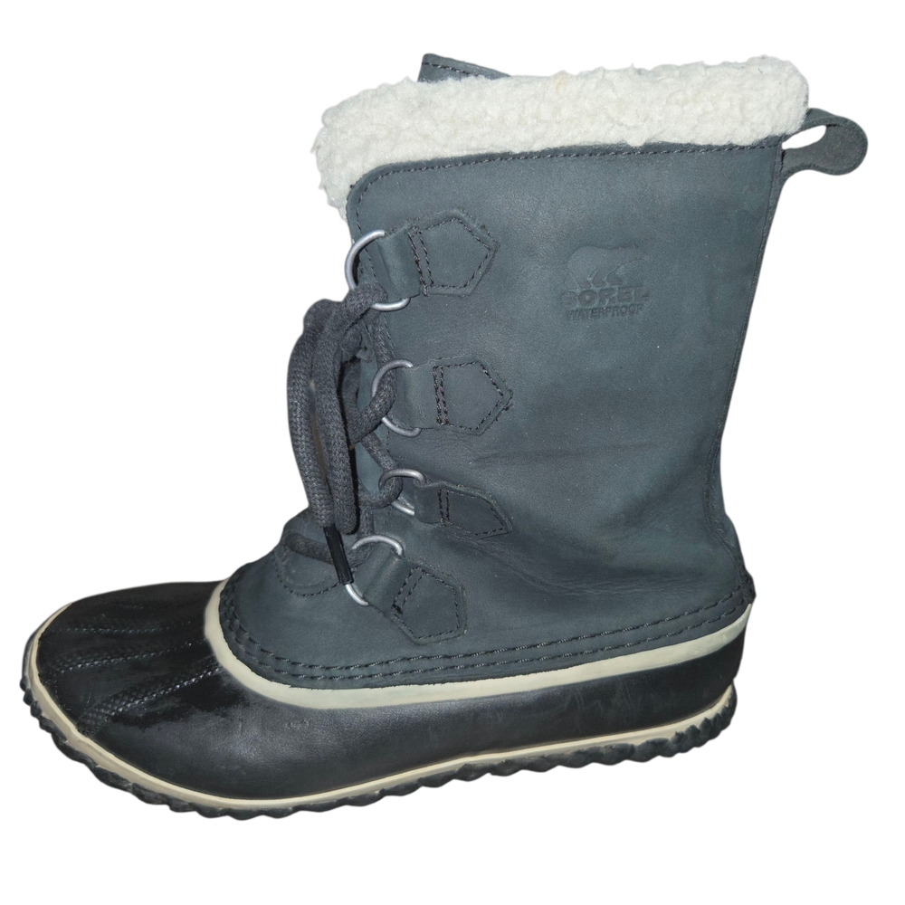 Sorel Black Winter Boots with Cream Lining